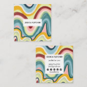 Farbige Wavy Strips Minimalistische Cool Square Ic Quadratische Visitenkarte (Vorne/Hinten)