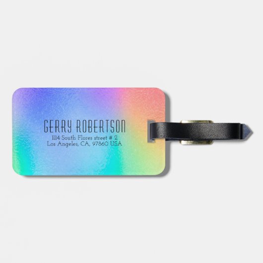 Farbige, weiche Farben - Gepäckanhänger im Hinterg (Rückseite horizontal)