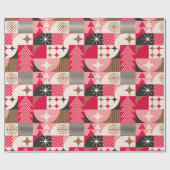 🎄 Farbige Weihnachts-Collage-Geschenke-Bäume-Schm Geschenkpapier (Flach)