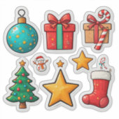🎄 Farbige Weihnachts-Elemente-Set ✨ Aufkleber (Vorderseite)