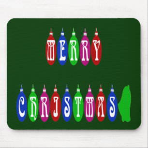 Farbige Weihnachts-Ornament-Schrift Mousepad