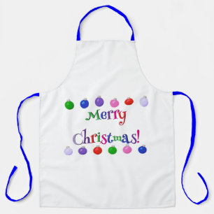 Farbige Weihnachtsbälle Frohe Weihnachten Schürzen