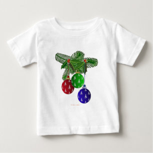 Farbige Weihnachtsbaum-Ornamente Baby T-shirt