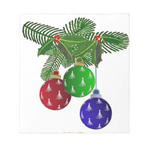 Farbige Weihnachtsbaum-Ornamente Notizblock