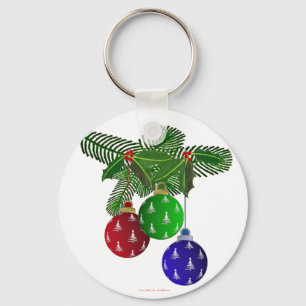 Farbige Weihnachtsbaum-Ornamente Schlüsselanhänger