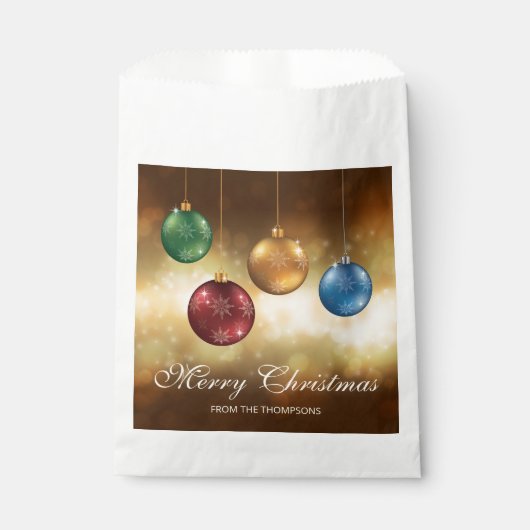 Farbige Weihnachtsbaumchen mit individuellem Text Geschenktütchen (Vorderseite)