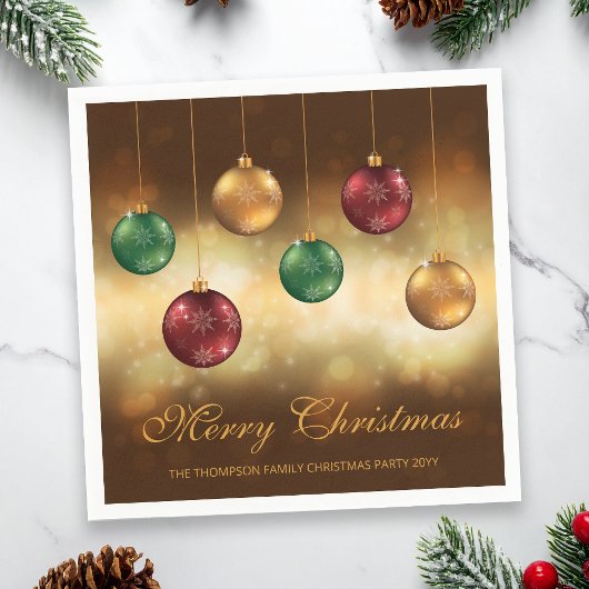 Farbige Weihnachtsbaumchen mit individuellem Text Serviette