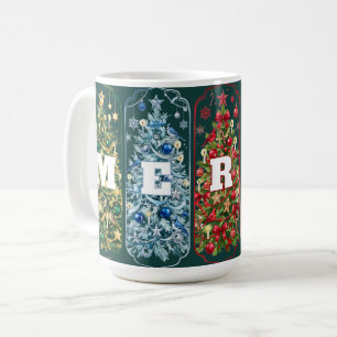 Farbige Weihnachtsbäume Fröhlich Kaffeetasse