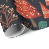 Farbige Weihnachtsbäume Geschenkpapier (Rolleneckpunkt)