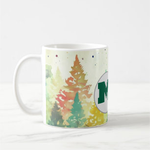 Farbige Weihnachtsbäume in der Farbe des Waldwasse Kaffeetasse