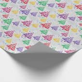 Farbige Weihnachtsbäume Xmas Geschenkpapier (Ecke)