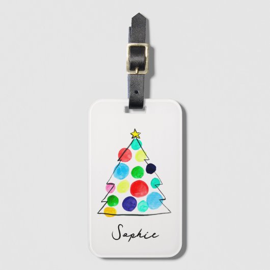 Farbige Weihnachtsbaumfarbe Gepäckanhänger (Vorderseite Vertikal)