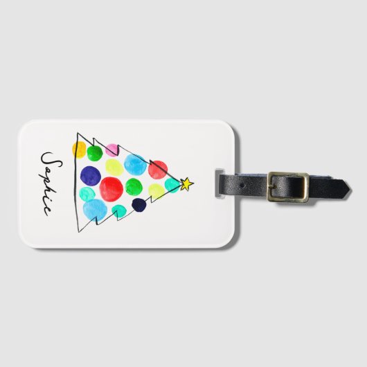 Farbige Weihnachtsbaumfarbe Gepäckanhänger (Vorderseite (Horizontal))