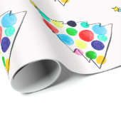 Farbige Weihnachtsbaumfarbe Geschenkpapier (Rolleneckpunkt)