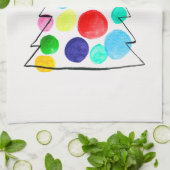 Farbige Weihnachtsbaumfarbe Geschirrtuch (Gefaltet)