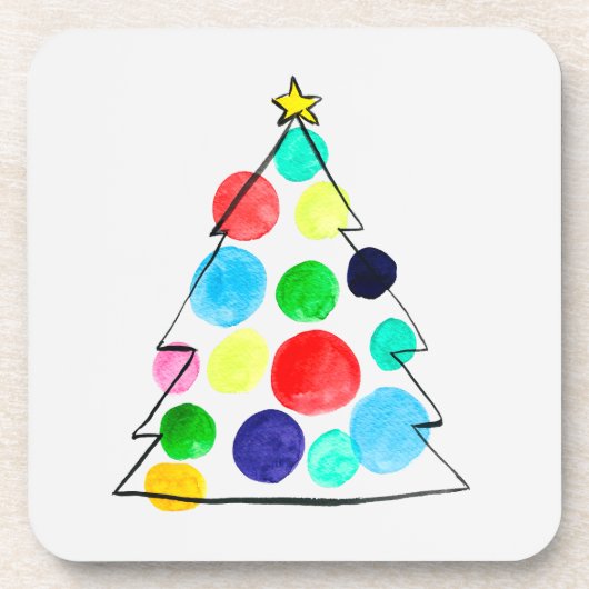 Farbige Weihnachtsbaumfarbe Getränkeuntersetzer (Vorderseite)