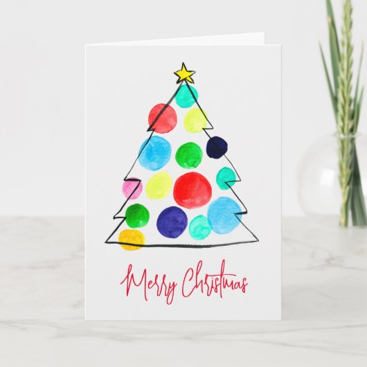 Farbige Weihnachtsbaumfarbe Karte (Vorderseite)