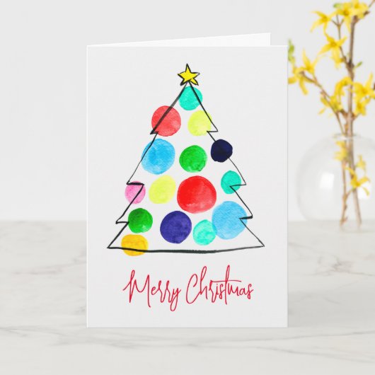 Farbige Weihnachtsbaumfarbe Karte (Gelbe Blume)