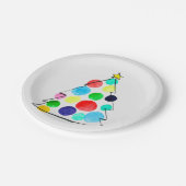 Farbige Weihnachtsbaumfarbe Pappteller (Schrägansicht)