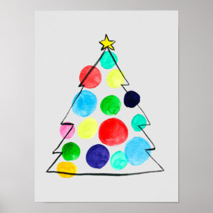 Farbige Weihnachtsbaumfarbe Poster