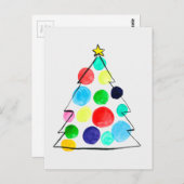 Farbige Weihnachtsbaumfarbe Postkarte (Vorne/Hinten)