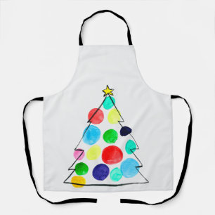 Farbige Weihnachtsbaumfarbe Schürze