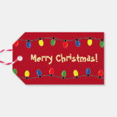Farbige Weihnachtsbaumleuchten - Etiketten Geschenkanhänger (Rückseite Horizontal)