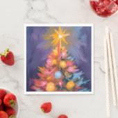 Farbige Weihnachtsbaumlichter Wasserfarbe Serviette (Beispiel)