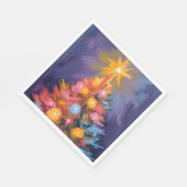 Farbige Weihnachtsbaumlichter Wasserfarbe Serviette (Ecke)