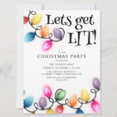 Farbige Weihnachtsbeleuchtung Foto Weihnachtsfeier Einladung (Vorderseite)