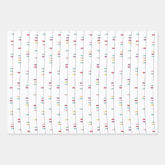 Farbige Weihnachtsbeleuchtung - Geschenkpapier Set (Vorderseite 2)