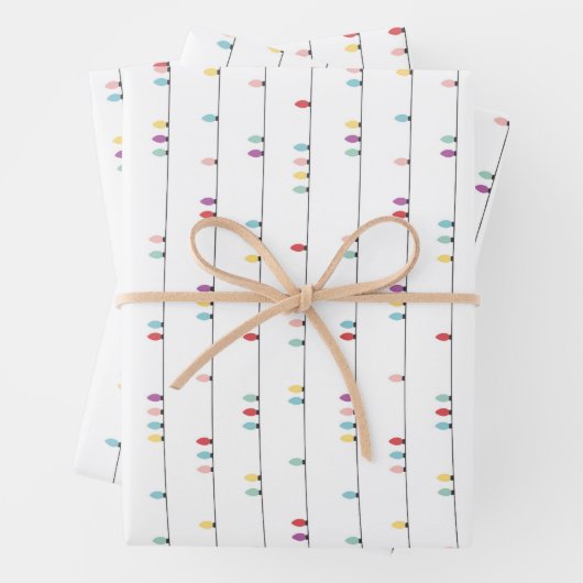 Farbige Weihnachtsbeleuchtung - Geschenkpapier Set (Beispiel)