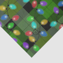 Farbige Weihnachtsbeleuchtung Grün Kariert