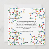 Farbige Weihnachtsbeleuchtung Unternehmen QR Code Feiertagskarte (Rückseite)