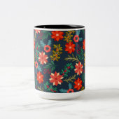 Farbige Weihnachtsblume Zweifarbige Tasse (Mittel)