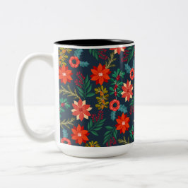 Farbige Weihnachtsblume Zweifarbige Tasse