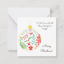 Farbige Weihnachtsdekoration Mitteilungskarte