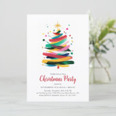 Farbige Weihnachtsfeier Einladung (Stehend Vorderseite)