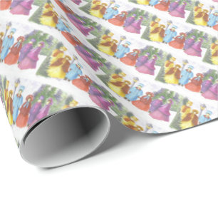 Farbige Weihnachtsfeier Geschenkpapier