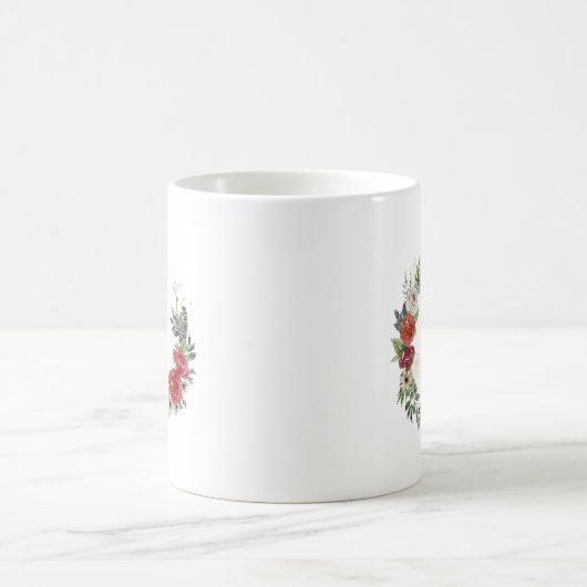 Farbige Weihnachtsfeiertage-Blume Kaffeetasse (Mittel)