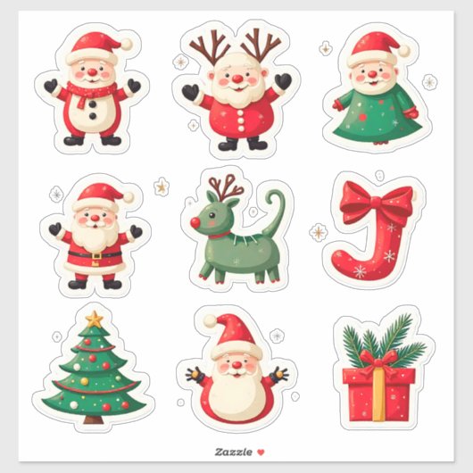 🎄 Farbige Weihnachtsfreude Aufkleber Set Home Sty (Blatt)