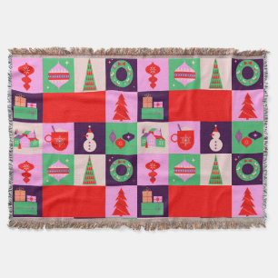 Farbige Weihnachtsgitter aus Feiertagsicons Decke