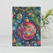 Farbige Weihnachtskarte Feiertagskarte (Stehend Vorderseite)