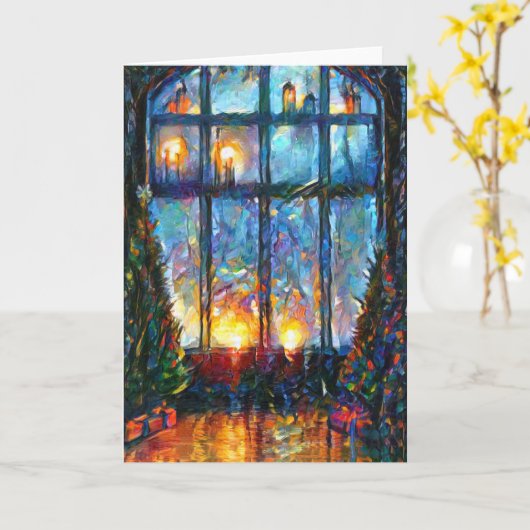 Farbige Weihnachtskarte mit großem Fenster Karte (Gelbe Blume)