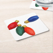 Farbige Weihnachtsleuchten Rechteckiger Pappuntersetzer (angewinkelt)