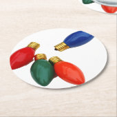 Farbige Weihnachtsleuchten Runder Pappuntersetzer (Angewinkelt)