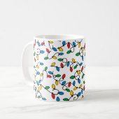 Farbige Weihnachtslichter Muster Fun Holiday Tasse (Vorderseite Links)