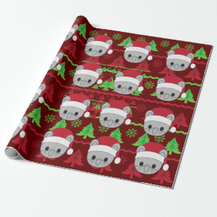 Farbige Weihnachtsmaus Geschenkpapier