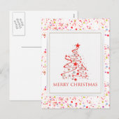 Farbige Weihnachtspostkarte Feiertagspostkarte (Vorne/Hinten)