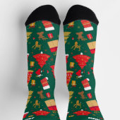 Farbige Weihnachtssocken mit Namen Socken (Oben)